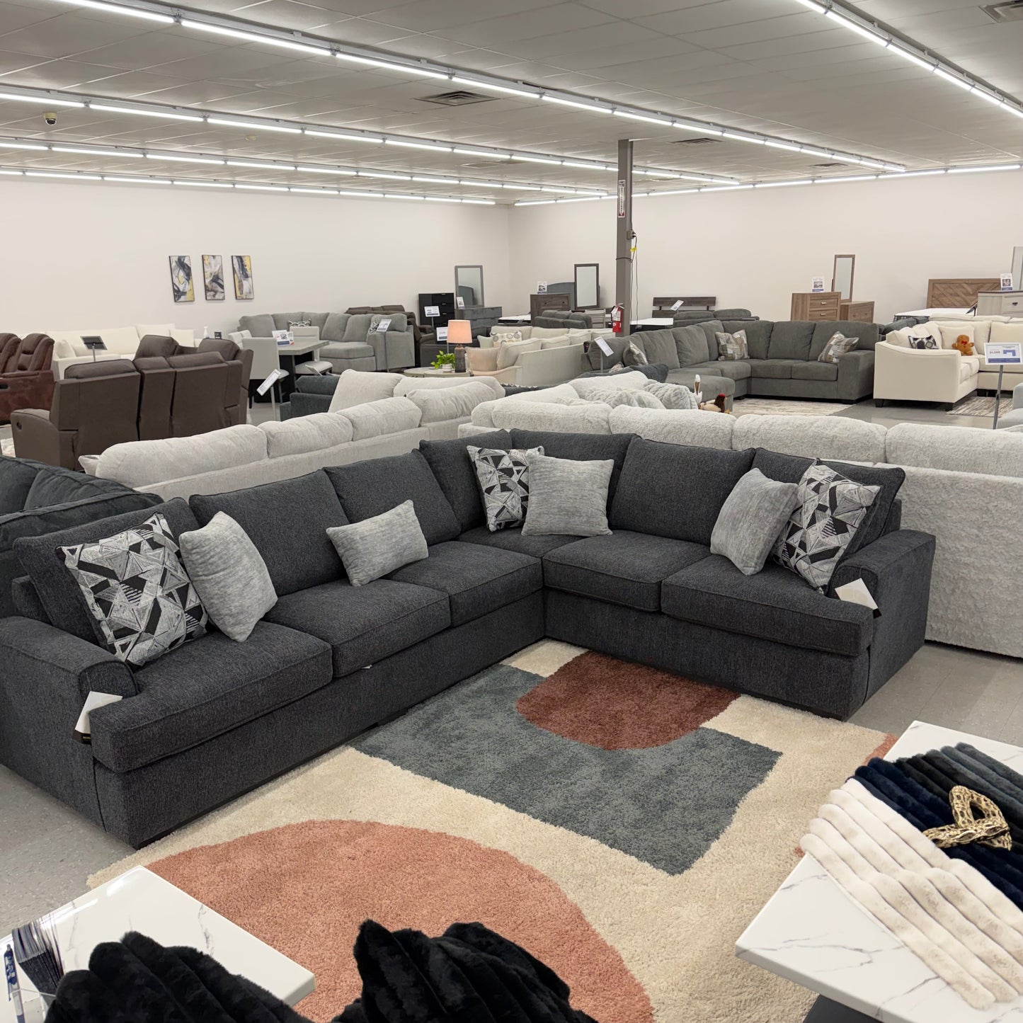 Charcoal L Sectional Couch