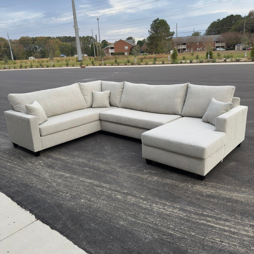 Pottery Barn Gray 3 Piece Sectional with Chaise