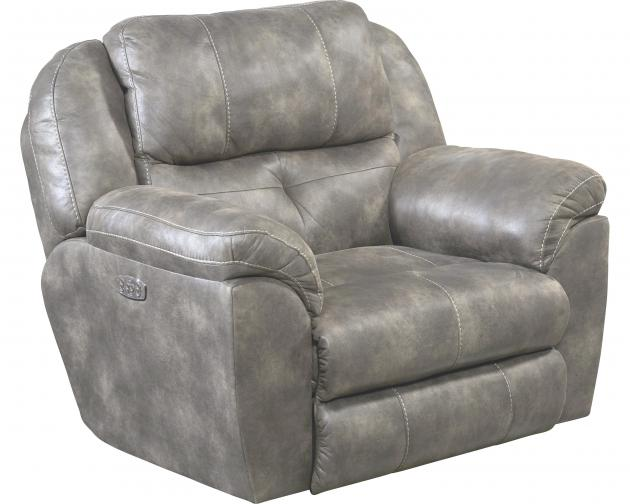 Catnapper Ferrington Power Headrest Power Lay Flat Recliner in Steel